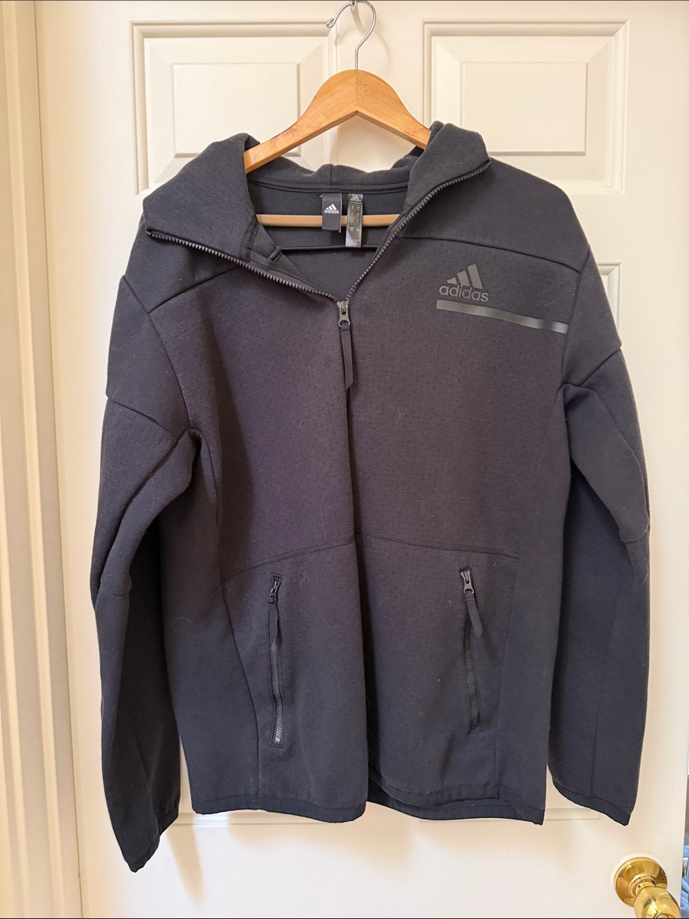 adidas Z.N.E. Prime Green Full Zip Black Hoody - Large (unisex)